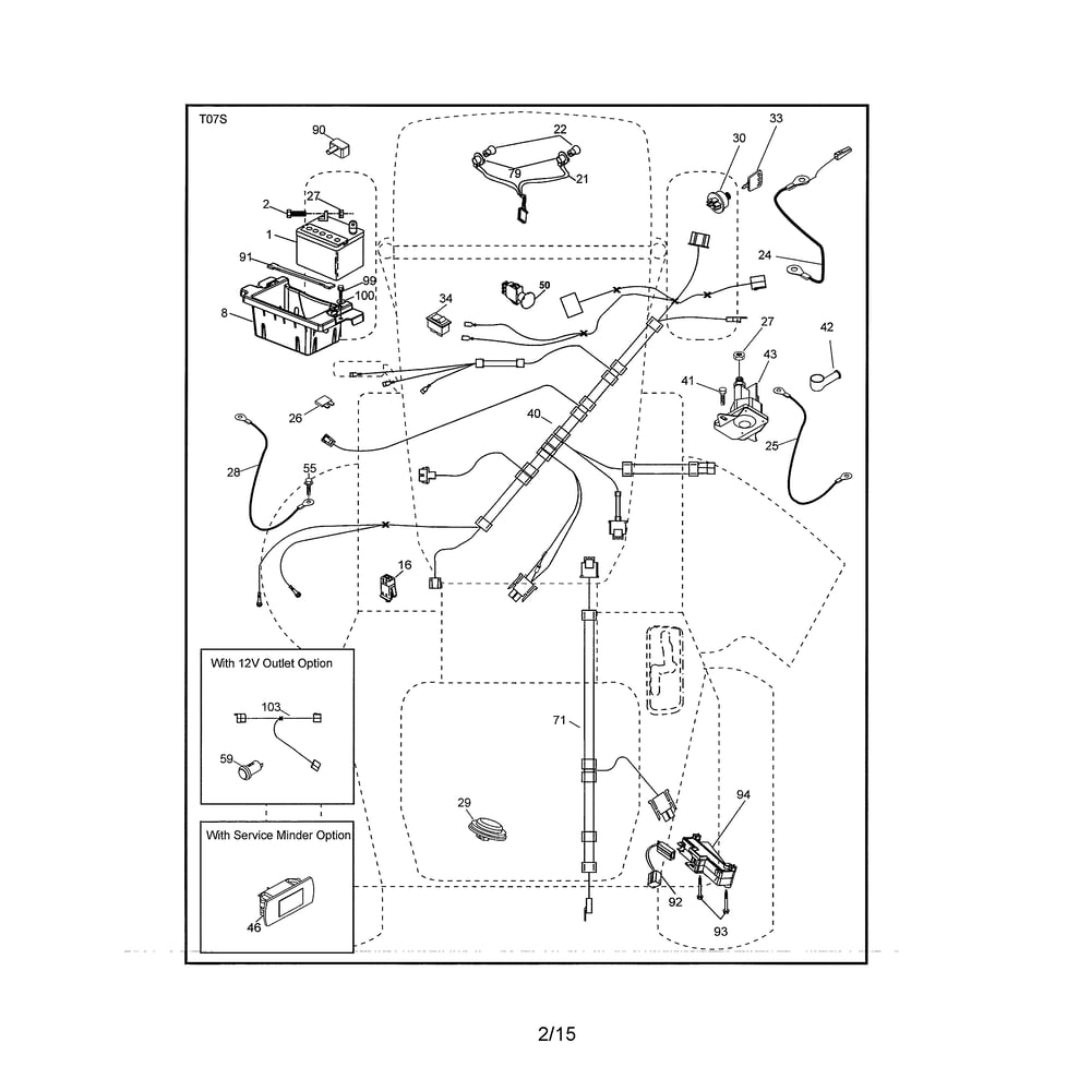 Electrical Diagram and Parts List for LGT2654-96043018300  Husqvarna Lawn Tractor