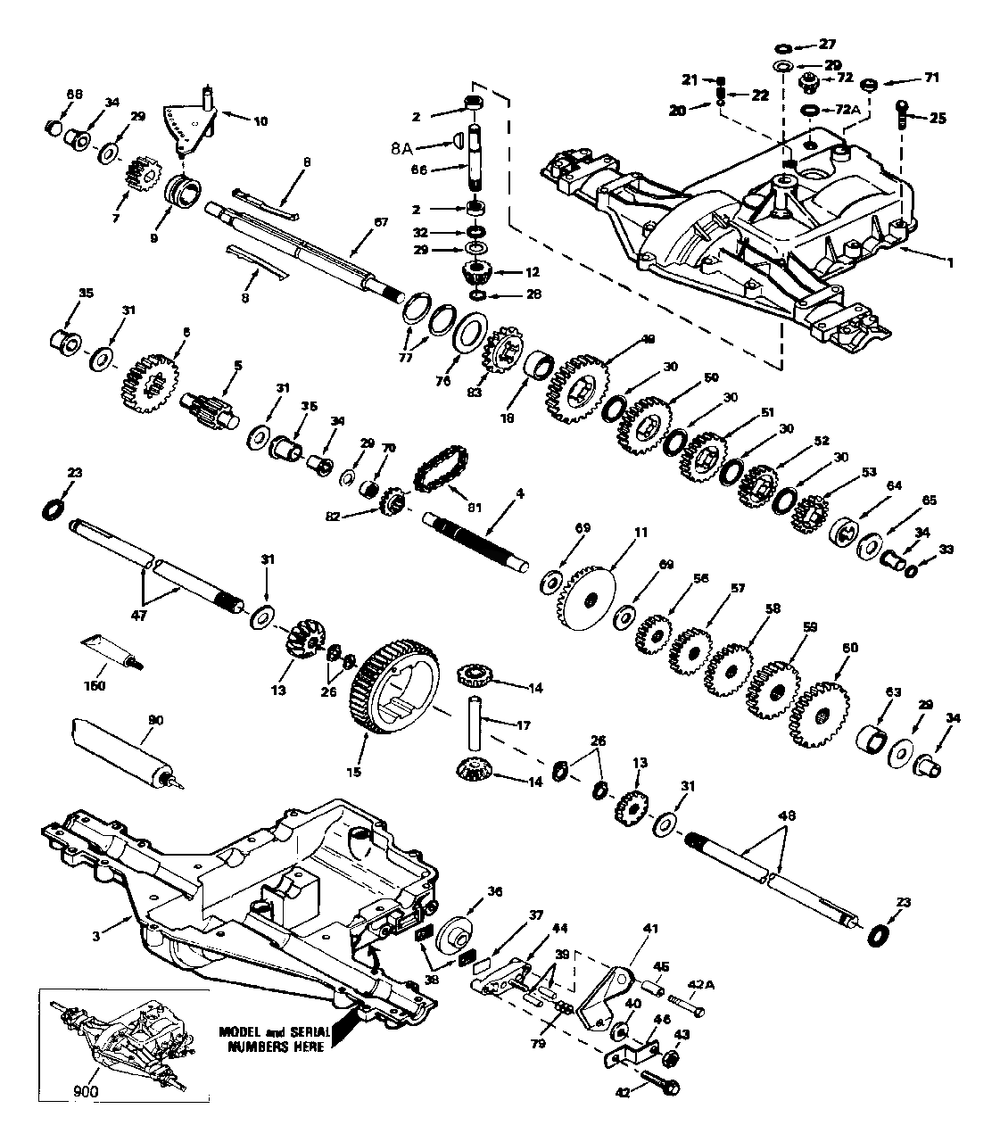 Transaxle - Peerless - Model No. 930-009a Diagram and Parts List for LT125 (954170001-B)(1996-10) Husqvarna Lawn Tractor
