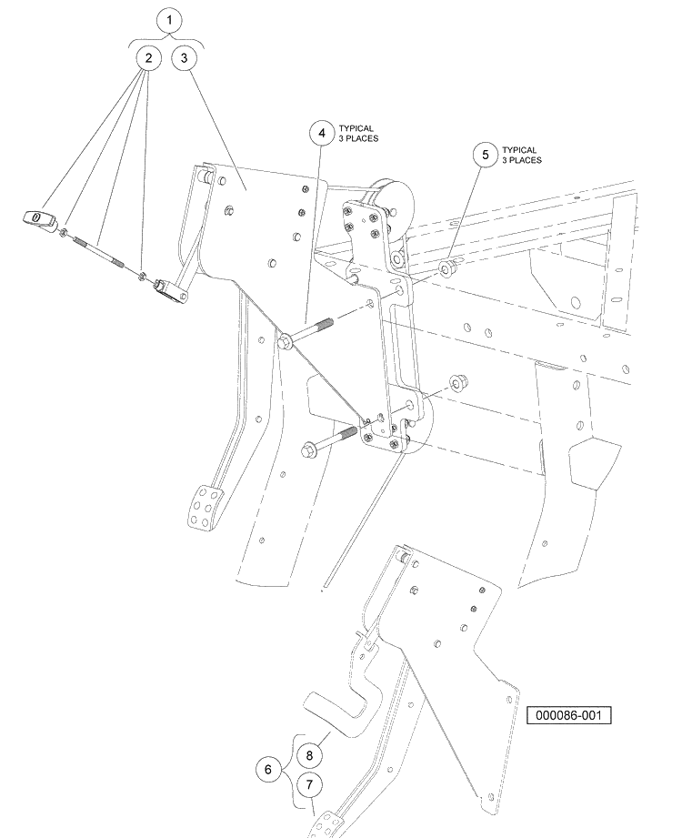 Park Brake Pedal Assembly Diagram and Parts List for HUV4420G 2006-11 Husqvarna Lawn Tractor
