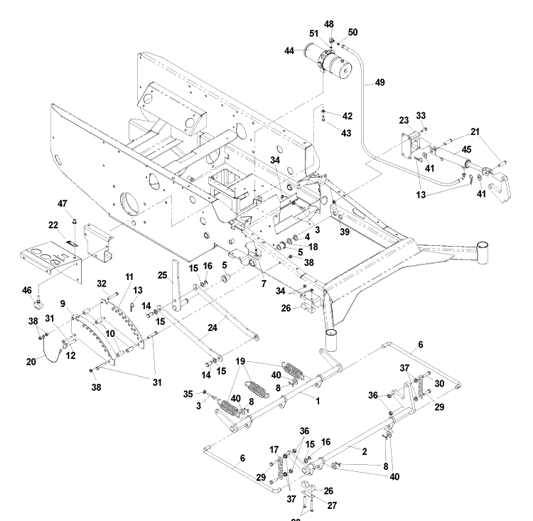 Deck Lift (Power) Diagram and Parts List for BZ6127 (BAM)(2005-01) Husqvarna Lawn Mower