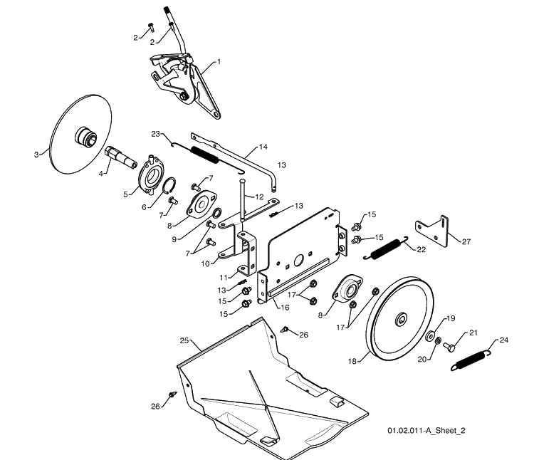 Drive - B Diagram and Parts List for 924SB (96193004500)(2009-06) Husqvarna Snow Blower