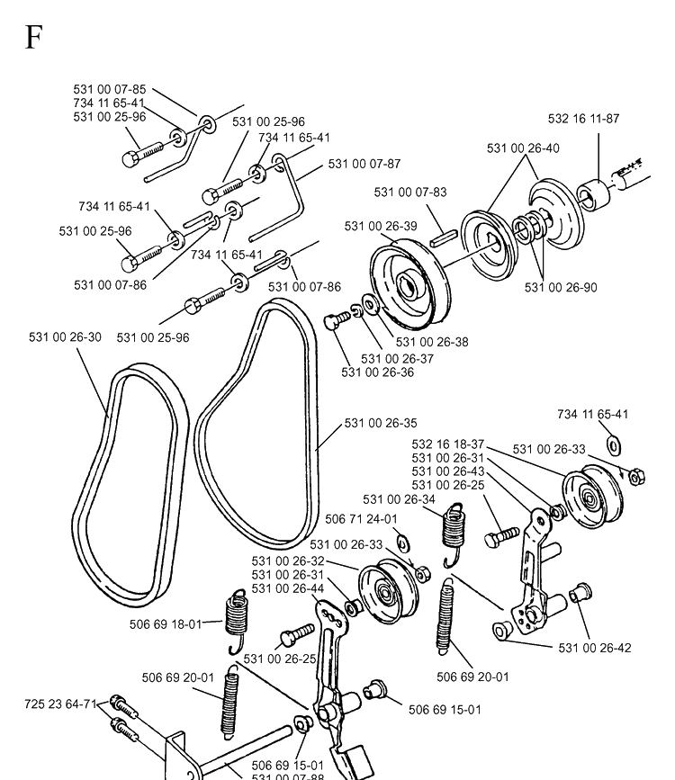 Drive 2 Diagram and Parts List for 10-30  Husqvarna Snow Blower