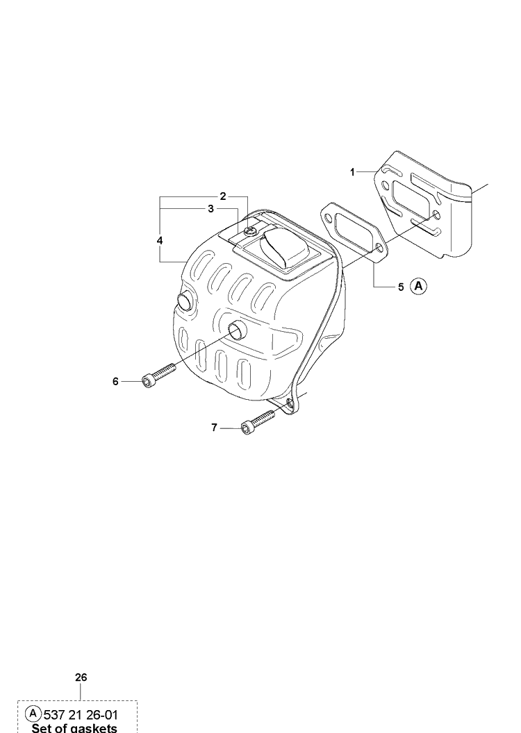 Muffler Diagram and Parts List for 570 2013-03 Husqvarna Chainsaw