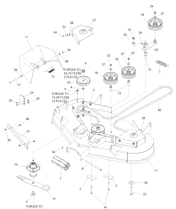 42 Inch Cutting Deck Diagram and Parts List for EZ4624 (968999657)(2008-08) Husqvarna Lawn Mower