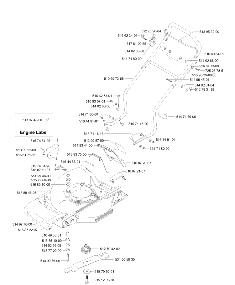 Frame 5 Diagram and Parts List for 46 ROYAL Husqvarna Lawn Mower