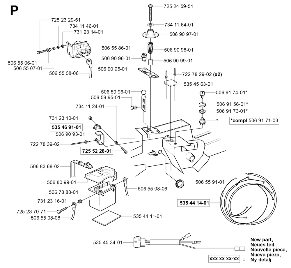 Electrical Diagram and Parts List for R15-V2 (953533701)(2004-02) Husqvarna Lawn Tractor