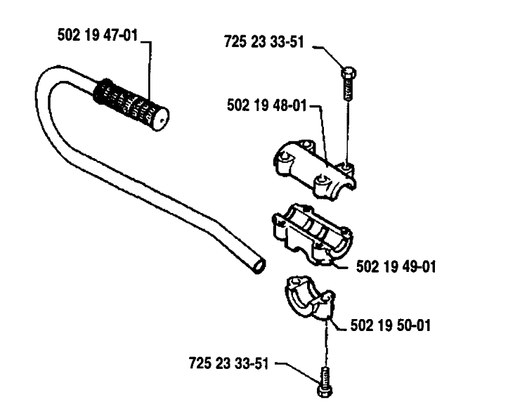 Grip Assembly Diagram and Parts List for 125LD 1991-11 Husqvarna Trimmer