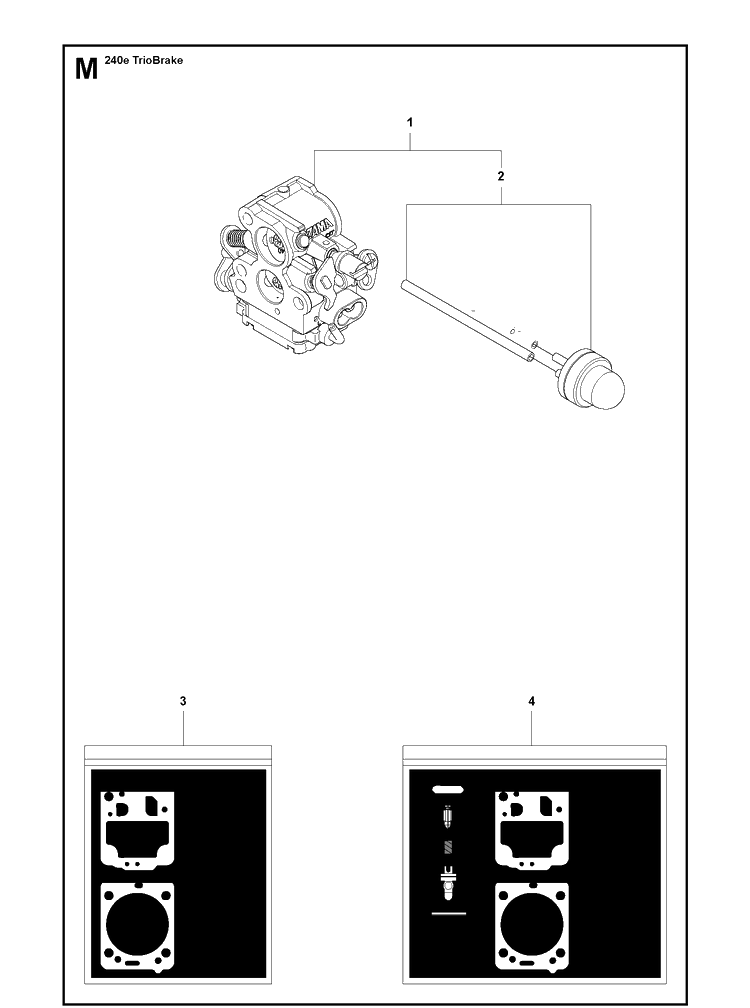 Carburetor Details Diagram and Parts List for 240E (TRIOBRAKE)(20100100001-20102300000) Husqvarna Chainsaw