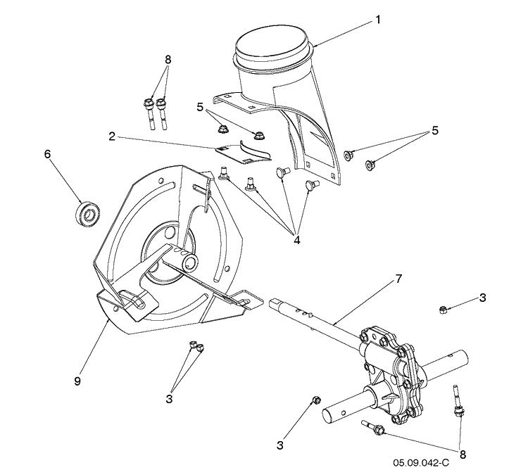 Auger Housing And Impeller 3 Diagram and Parts List for ST227 (97046890100)(2020-05) Husqvarna Snow Blower