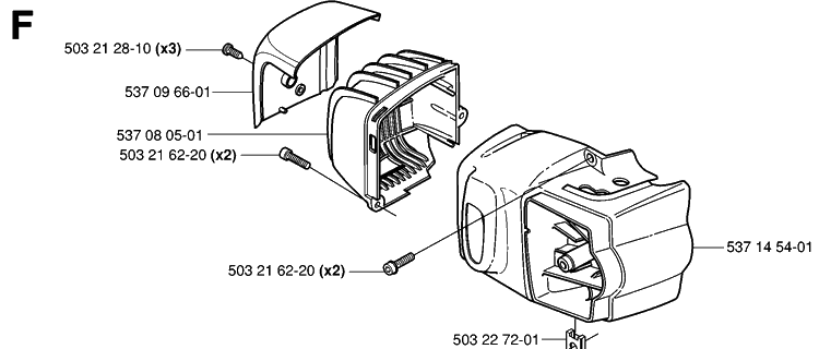Cover Diagram and Parts List for 326HD75 (X-SERIES)(20020500001-20030100000) Husqvarna Hedge Trimmer