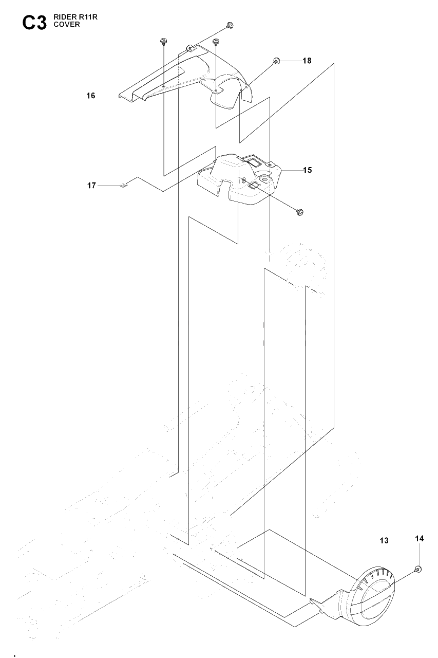 Cover Diagram and Parts List for R11R (966830401)(2009-04) Husqvarna Lawn Tractor