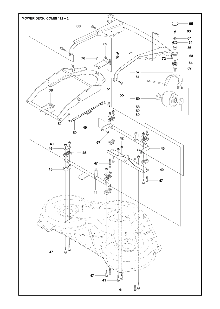 44-Inch/112cm Cutting Deck 3 Diagram and Parts List for C112 967693501 Husqvarna Lawn Tractor Accessories