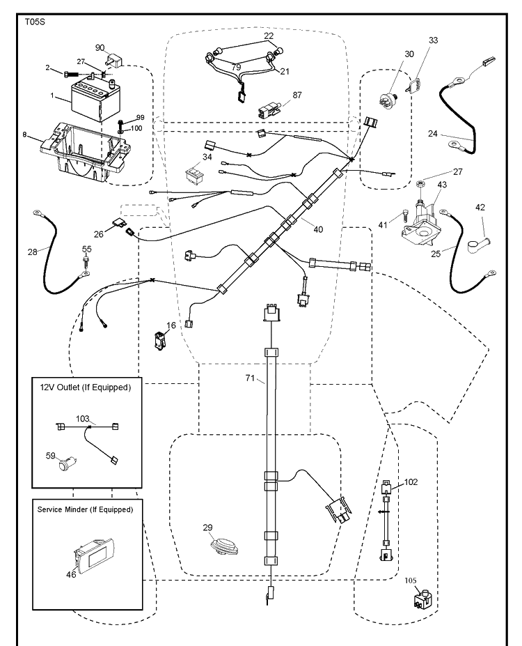 Electrical Diagram and Parts List for YTH22V46 (96045004101)(2013-10) Husqvarna Lawn Tractor