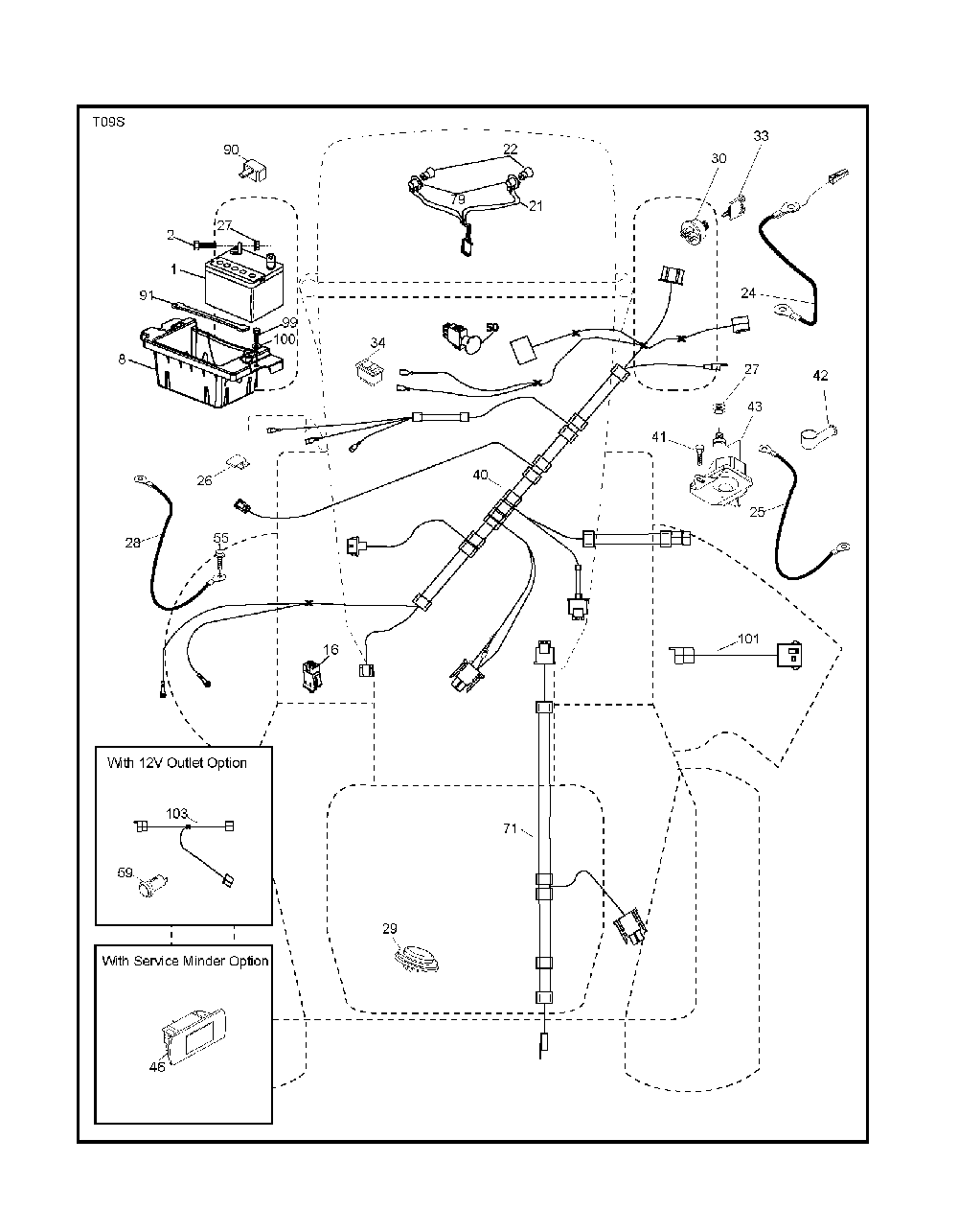 Electrical Diagram and Parts List for GTH260TWIN (96041004501)(2007-10) Husqvarna Lawn Tractor