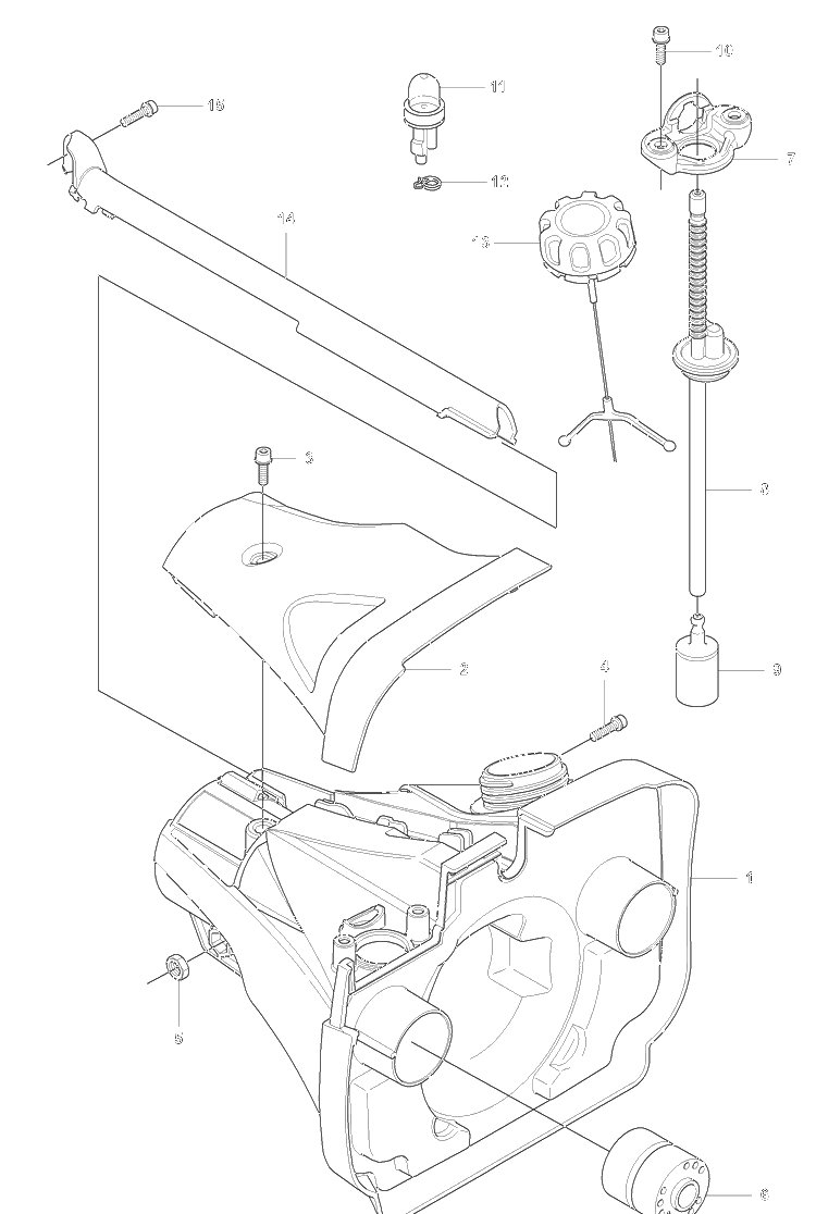 Fuel Tank / Avs Diagram and Parts List for 355 2007-07 Husqvarna Brush Cutter