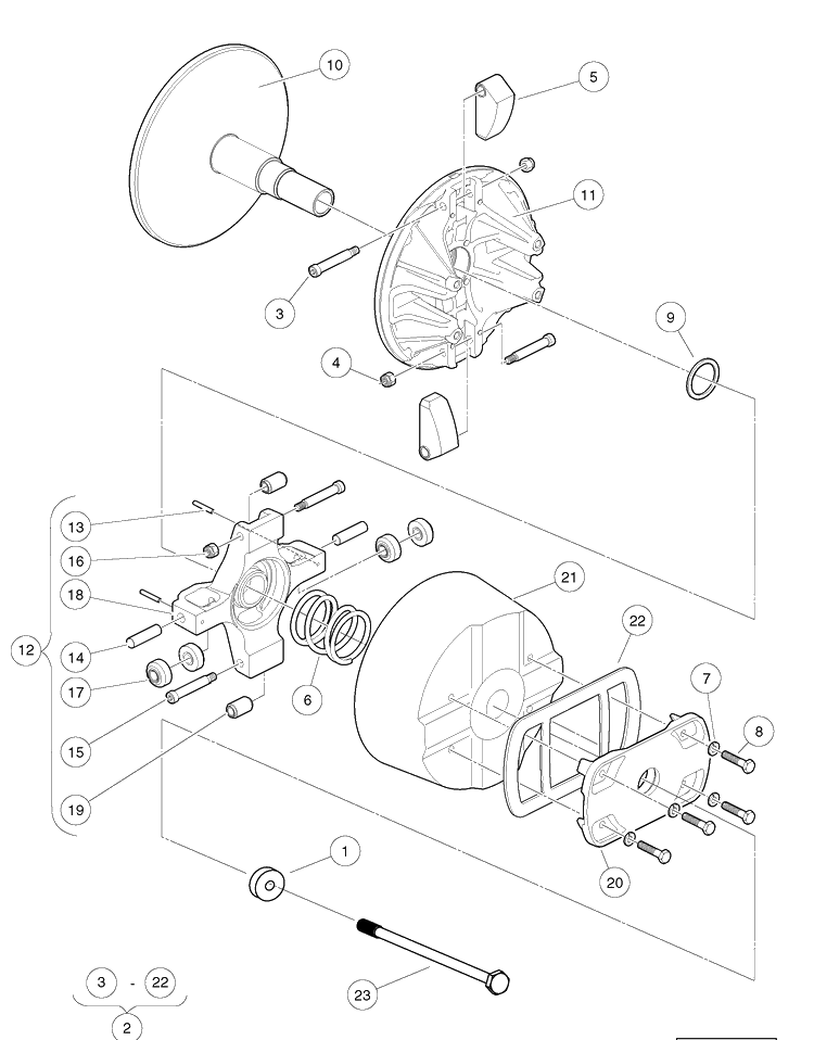 Drive Clutch - Gasoline Vehicles Diagram and Parts List for HUV4421GXP 2009 Husqvarna Lawn Tractor