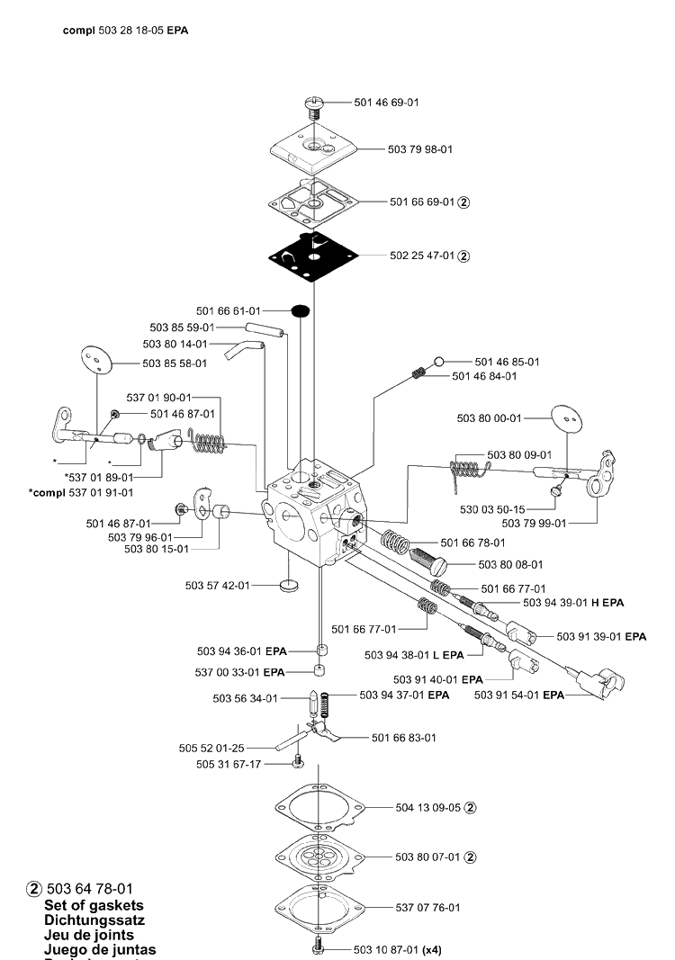 Carb Parts - Walbro Diagram and Parts List for 365EPA 2003-11 Husqvarna Chainsaw