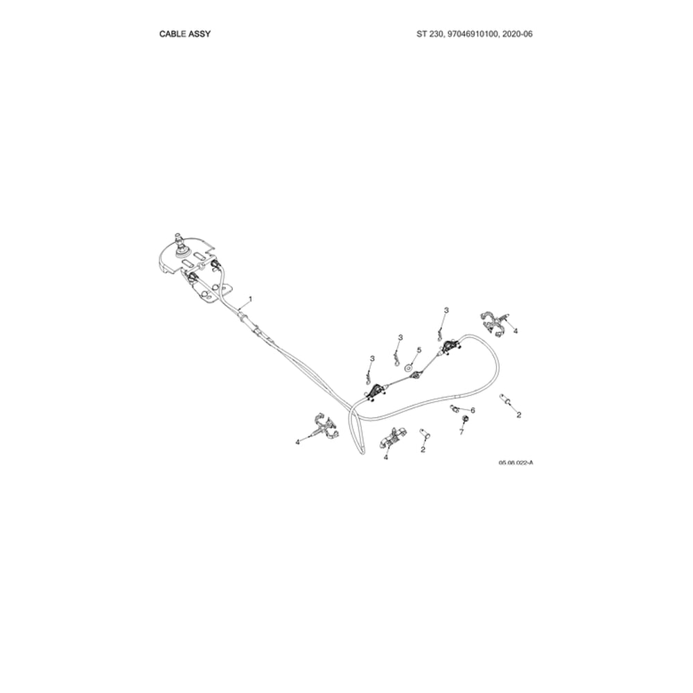 Cable Assy Diagram and Parts List for 970528802  Husqvarna Snow Blower