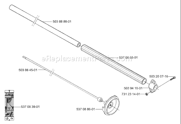 Page M Diagram and Parts List for 325HE4 2001-05 Husqvarna Trimmer