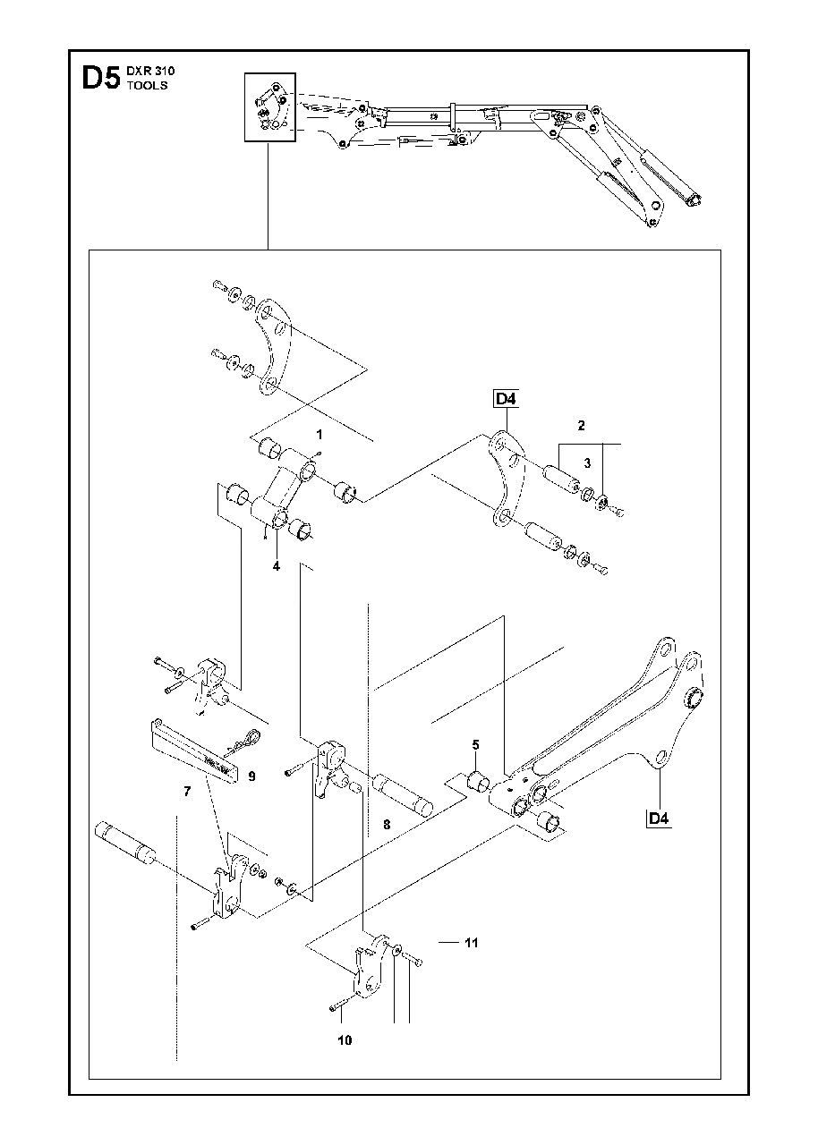 Tools Diagram and Parts List for DXR310 (44 & Above)(2013-08) Husqvarna Demolition Hammer