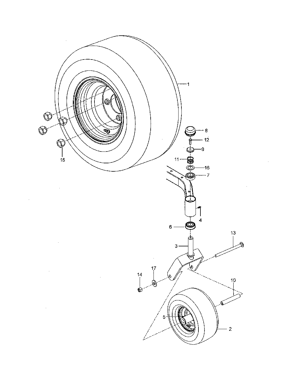 Wheels & tires Diagram and Parts List for 967271801-00  Husqvarna Lawn Mower