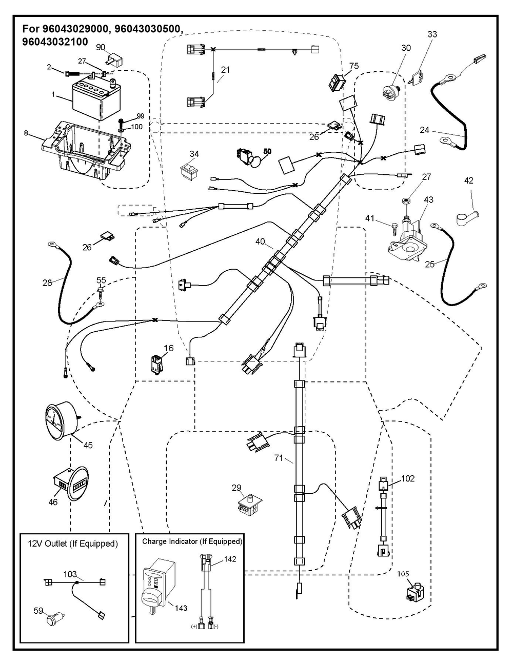 Electrical Diagram and Parts List for TS354XD-2019  Husqvarna Lawn Tractor