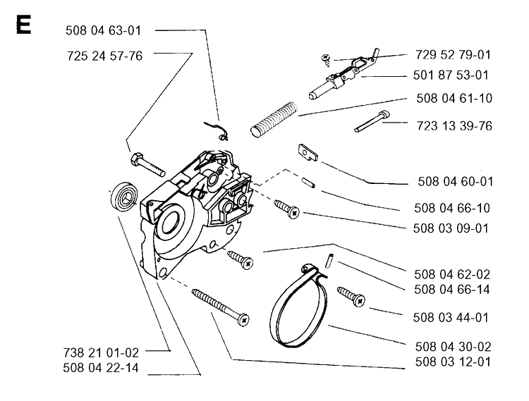 Chain Brake Diagram and Parts List for 16 19954000001-19991400000 Husqvarna Chainsaw