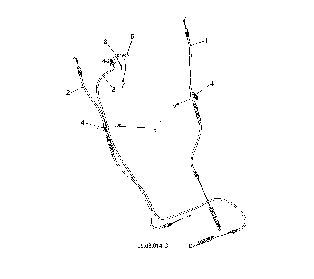 Drive & auger cable controls Diagram and Parts List for 96193012204  Husqvarna Snow Blower