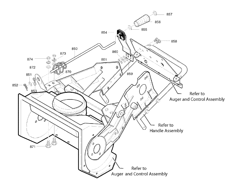Chute Rod Assembly Diagram and Parts List for 5021E (6210540X37NA)(531309639)(2007-07) Husqvarna Snow Blower