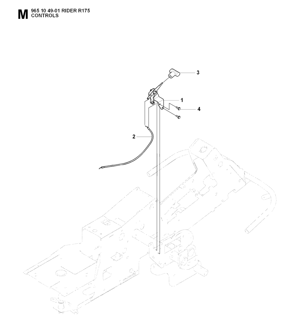 Controls Diagram and Parts List for R175 (965104901)(2007-01) Husqvarna Lawn Tractor