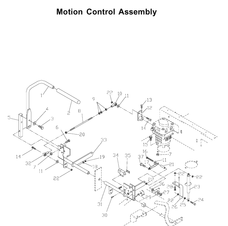 Handle And Controls Diagram and Parts List for ZTH6123 (968999203)(2002-10) Husqvarna Lawn Mower