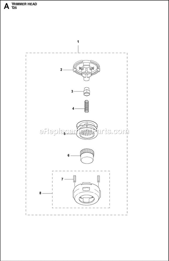 Trimmer Head Diagram and Parts List for 130L  Husqvarna Trimmer