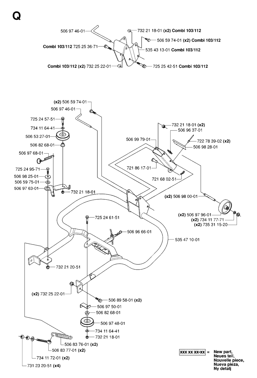Frame Diagram and Parts List for R16 (953521401)(2006-01) Husqvarna Lawn Tractor