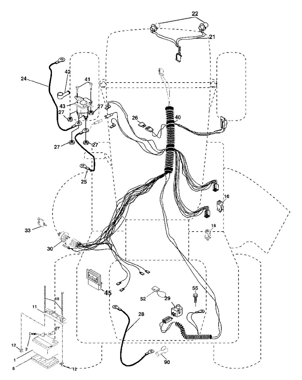 Electrical Diagram and Parts List for LTH2042 (954571953-B)(2004-01) Husqvarna Lawn Tractor