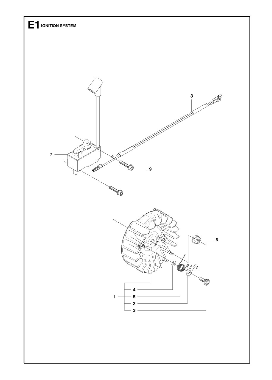 Ignition System 4 Diagram and Parts List for 450RANCHER  Husqvarna Chainsaw
