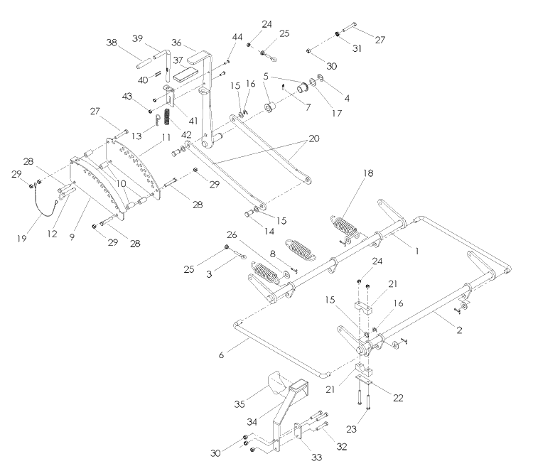 Mower Lift / Deck Lift Diagram and Parts List for BZ6127D (968999262)(2005-08) Husqvarna Lawn Mower