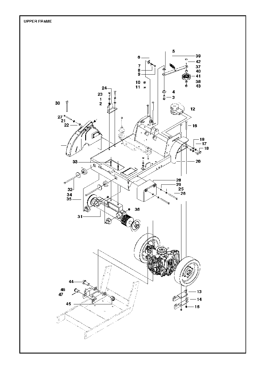 Upper Frame Diagram and Parts List for FS520 (FS 524)(2007-08) Husqvarna Circular Saw