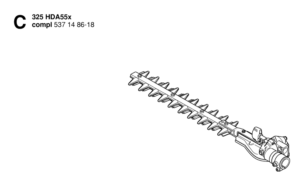 Clutch And Oil Pump Diagram and Parts List for 325HDA55X 20053600001 - 20054000000 Husqvarna Hedge Trimmer