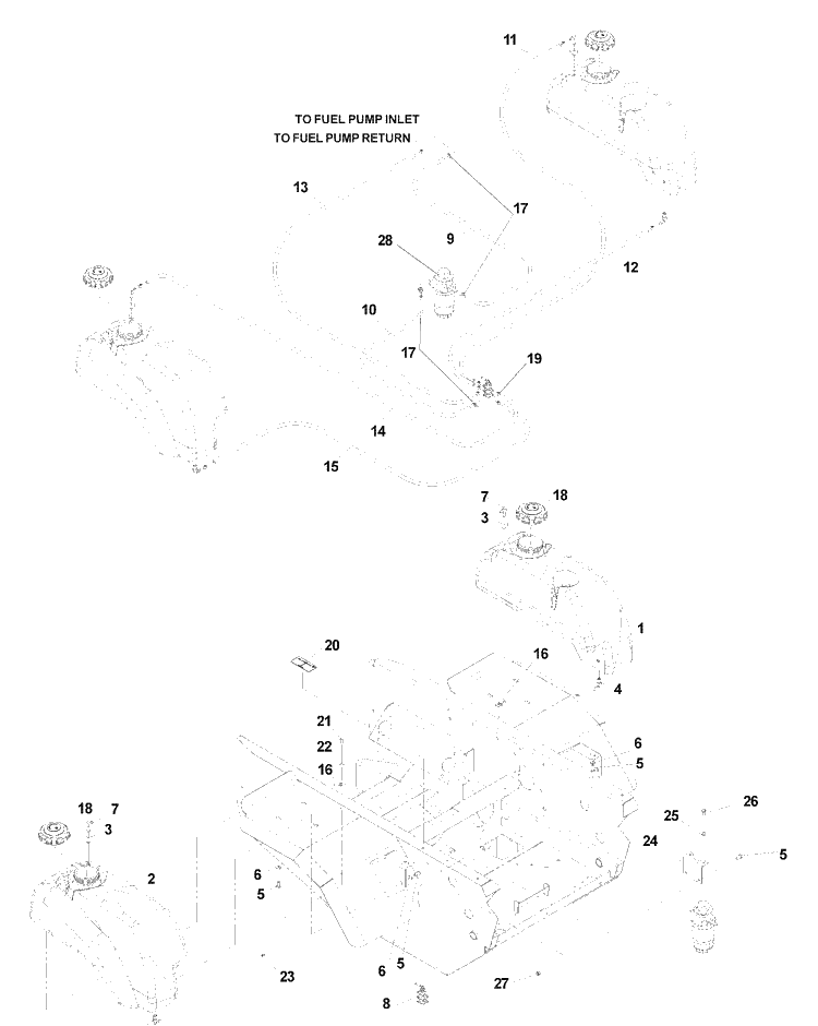 Fuel Group Diagram and Parts List for BZ6127D (968999218) (BAM) (033600000 and Up)(2004-11) Husqvarna Lawn Mower