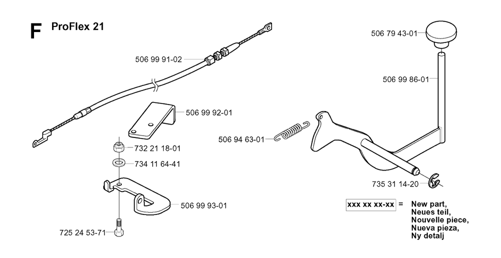 Pedals 2 Diagram and Parts List for PF18 (953522401)(2004-06) Husqvarna Lawn Tractor