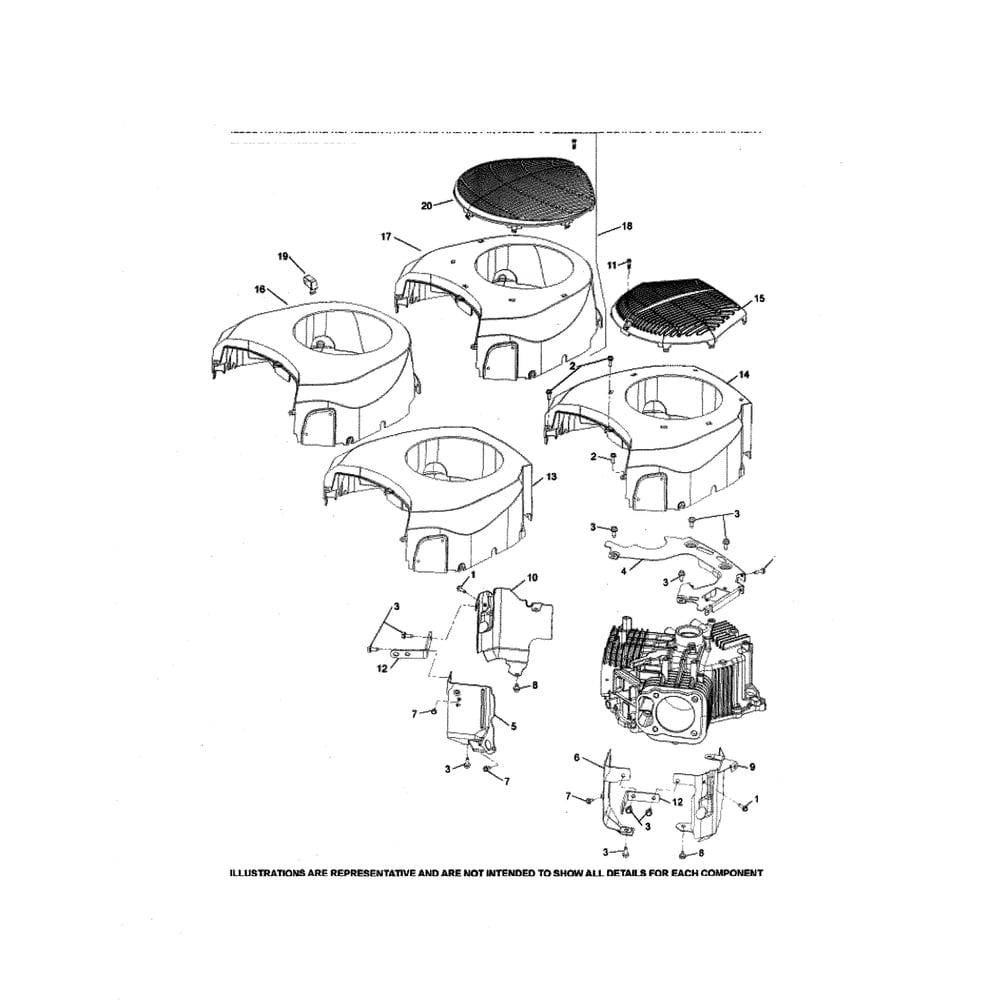 Engine >> Blower Housing Diagram and Parts List for YTH20K46-96043027700  Husqvarna Lawn Tractor