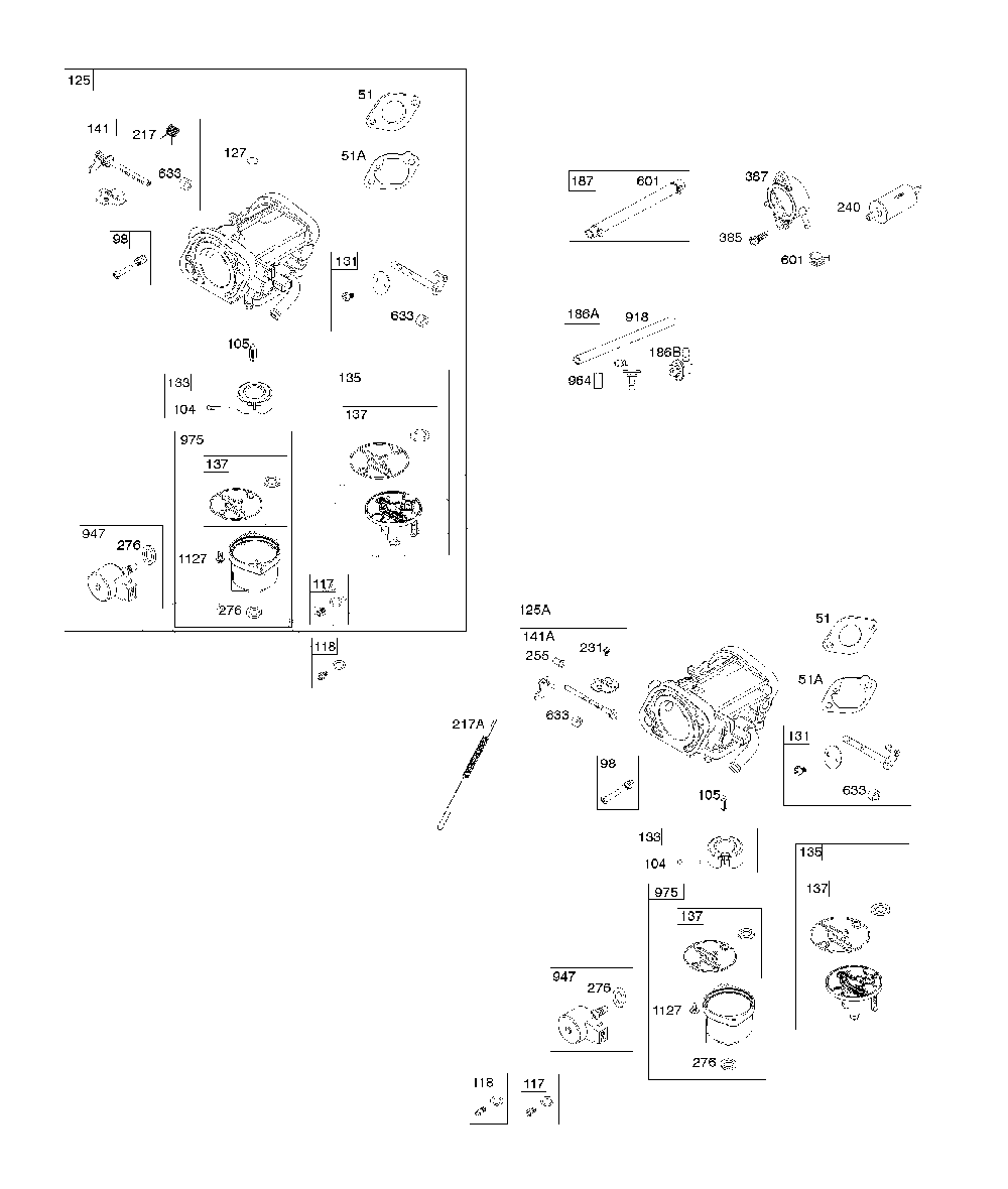 Carburetor/fuel pump/fuel hose Diagram and Parts List for 967271501-00  Husqvarna Lawn Mower
