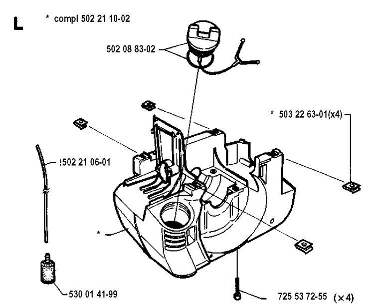 Crankcase Diagram and Parts List for 235R 19930600001-19940600000 Husqvarna Brush Cutter