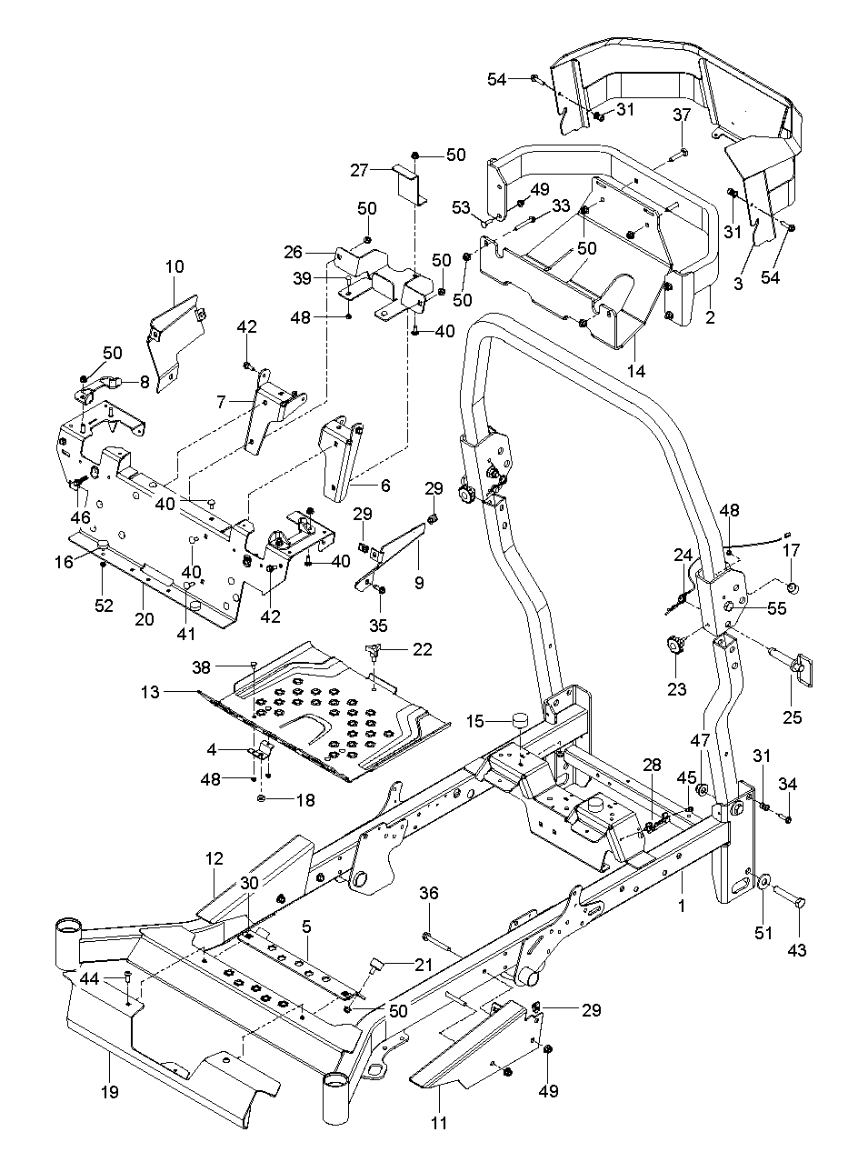 Mower Deck / Cutting Deck Diagram and Parts List for Z554L  Husqvarna Lawn Tractor