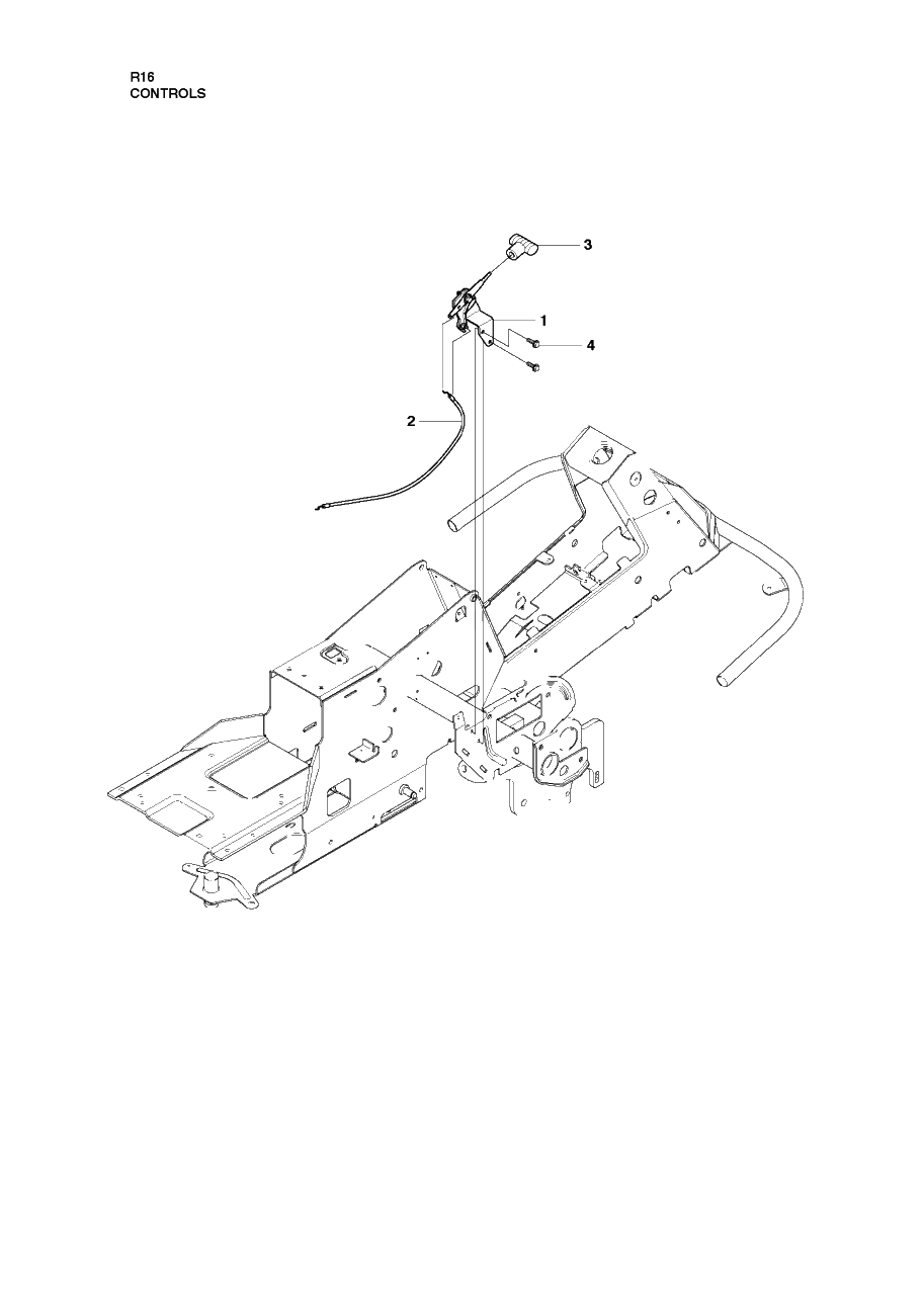 Controls Diagram and Parts List for R16 (965161601)(2010-07) Husqvarna Lawn Tractor