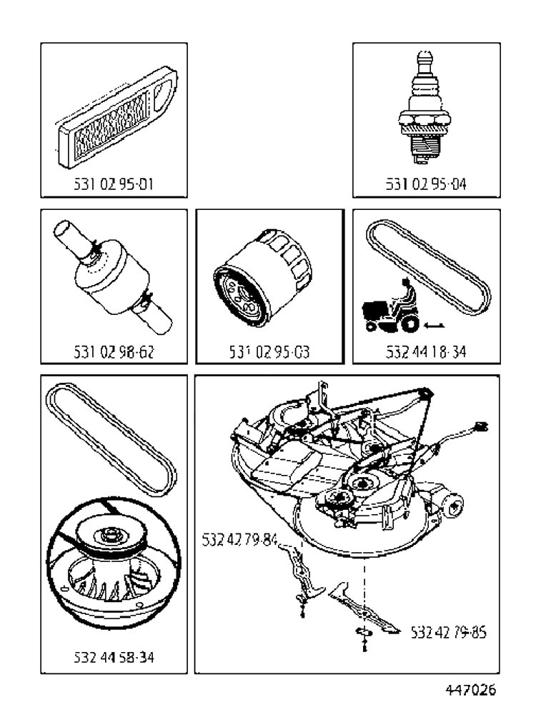 Frequently Used Parts Diagram and Parts List for CTH140XP (96061007101)(2006-06) Husqvarna Lawn Tractor