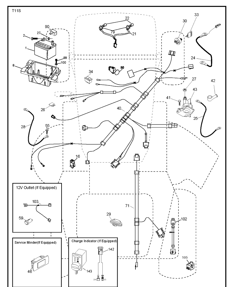 Electrical Diagram and Parts List for TS142T (96041044900)(2020-03) Husqvarna Lawn Tractor