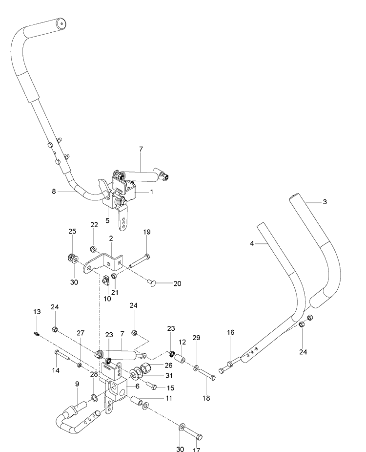 Steering Diagram and Parts List for RZ4221BF (96717610102)(2015-11) Husqvarna Lawn Mower