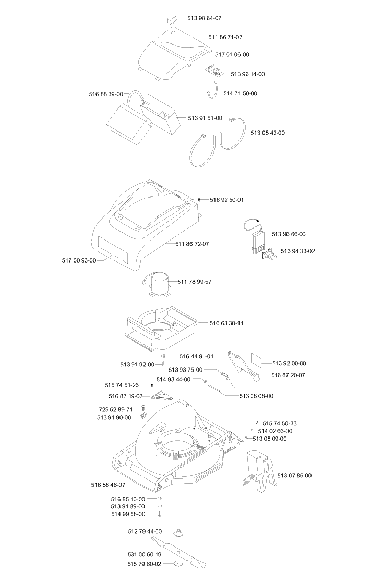 Frame 2 Diagram and Parts List for 47RC ROYAL Husqvarna Lawn Mower