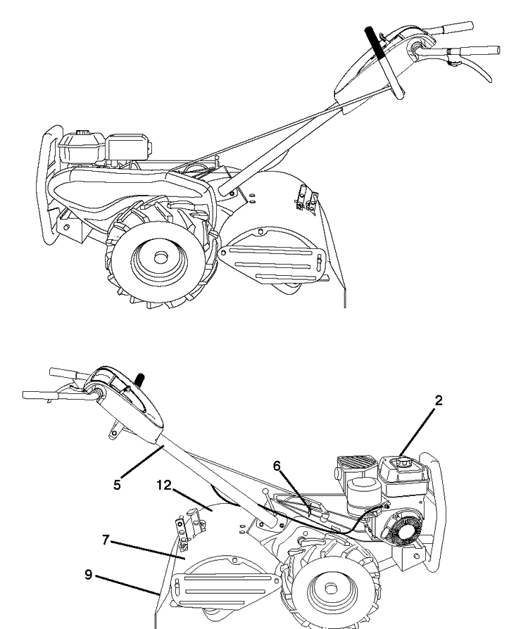 Decals Diagram and Parts List for DRT900 (96093002502)(2016-08) Husqvarna Cultivator